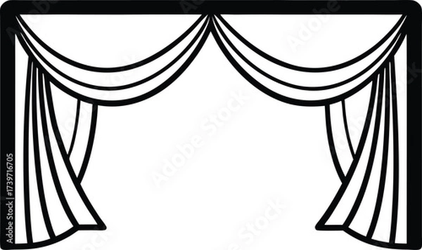 Fototapeta  stage curtains opening to reveal an empty space or backdrop for performance