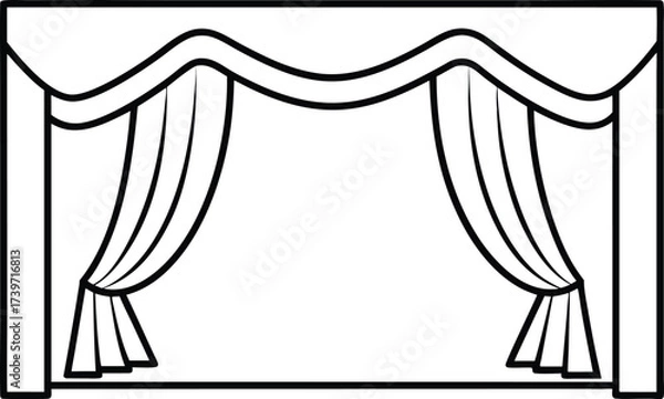 Fototapeta  stage curtains opening to reveal an empty space or backdrop for performance