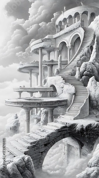 Obraz Celestial Monochrome: A Dream in Stone