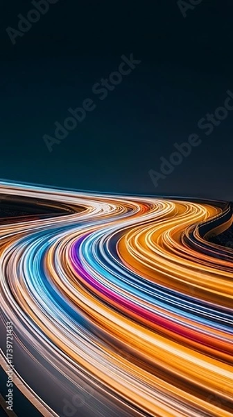 Obraz Night's Embrace: Light Trails Dance