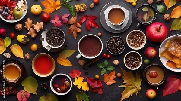 Obraz Autumnal Brew: A Harvest Table