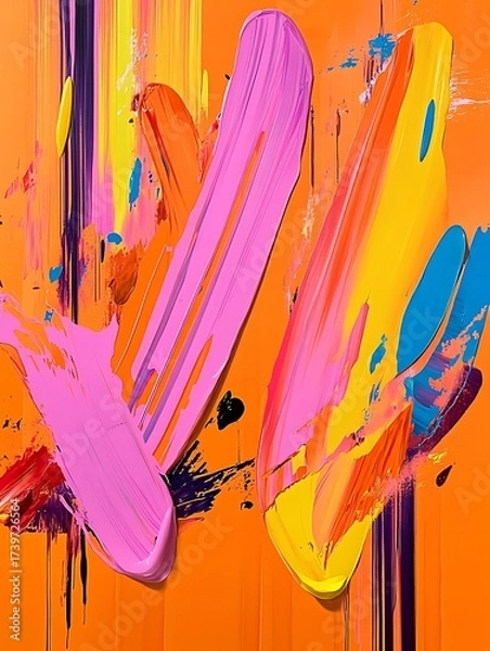Obraz Vibrant Hues: An Abstract Expressionist Canvas
