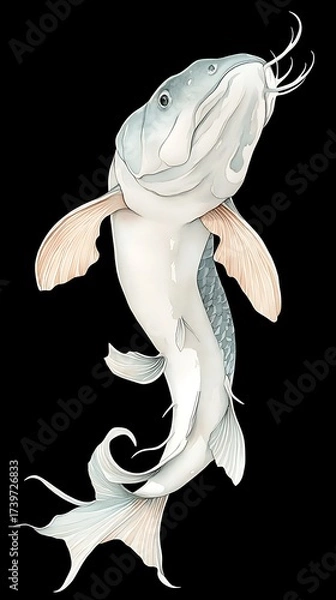 Obraz Ethereal Aquatic Grace: A Digital Ink Study