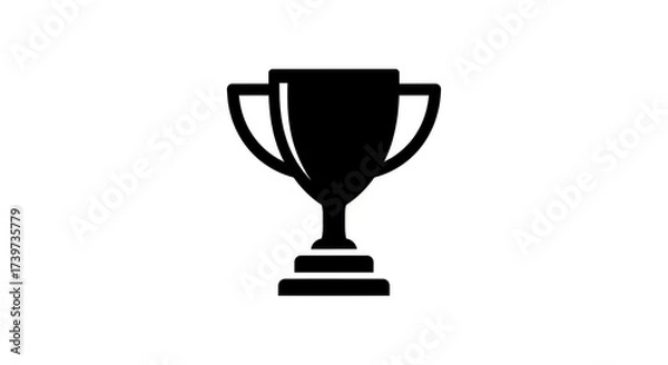 Obraz Trophy icon silhouette against white background