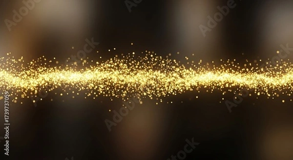 Obraz Golden Glitter Particle Stream Abstract Background.