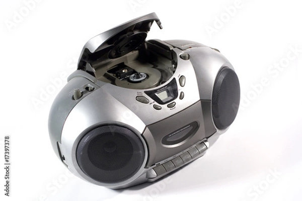 Obraz CD and cassette player (on white background)