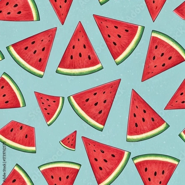Fototapeta watermelon seamless pattern