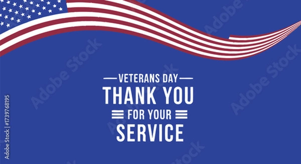 Fototapeta Veterans day thank you for your service patriotic background