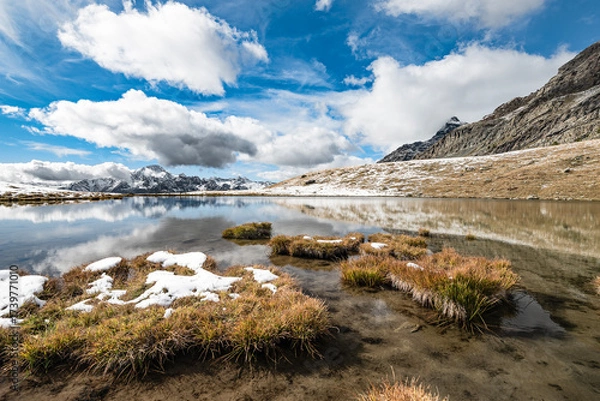 Obraz Central alps landscape with Campagneda lake, Valmalenco, Italy
