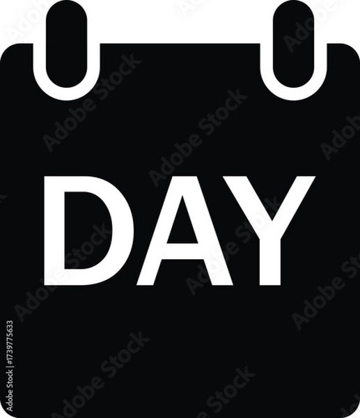 Fototapeta Calendar day page vector icon. Flat line design representing date, schedule, planner, event reminder, and organization. Perfect for apps, websites, office tools, and time management graphics