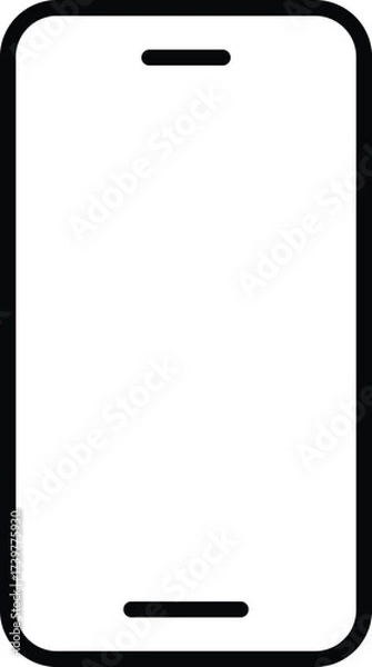 Fototapeta Minimal smartphone icon isolated on a plain background. Modern mobile phone vector illustration, perfect for app design, technology, communication and digital projects