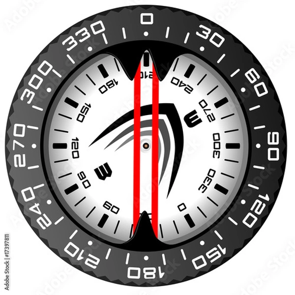 Obraz black&red compass