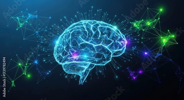 Obraz Artificial intelligence brain neural network machine learning deep learning ai technology concept