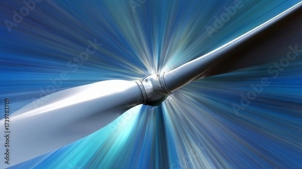 Fototapeta A dynamic high-speed capture of an aircraft propeller in rapid rotation,