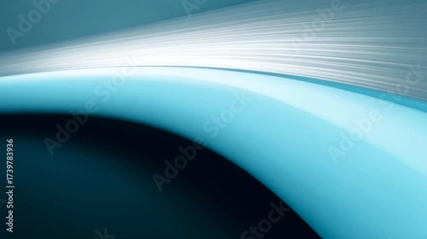 Fototapeta Abstract teal backdrop with dynamic cyan curves and white radial streaks suggesting motion,