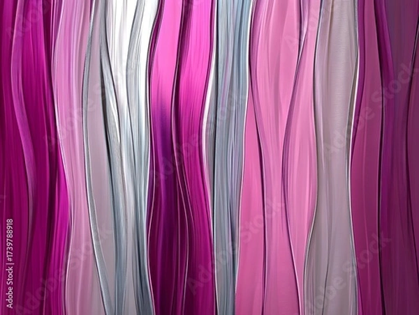 Obraz Elegant abstract background pink and silver wavy pattern design with modern style
