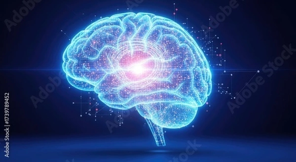 Obraz Brain ai neural network technology digital mind artificial intelligence learning concept science innovation