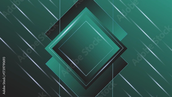 Fototapeta geometric dark green background