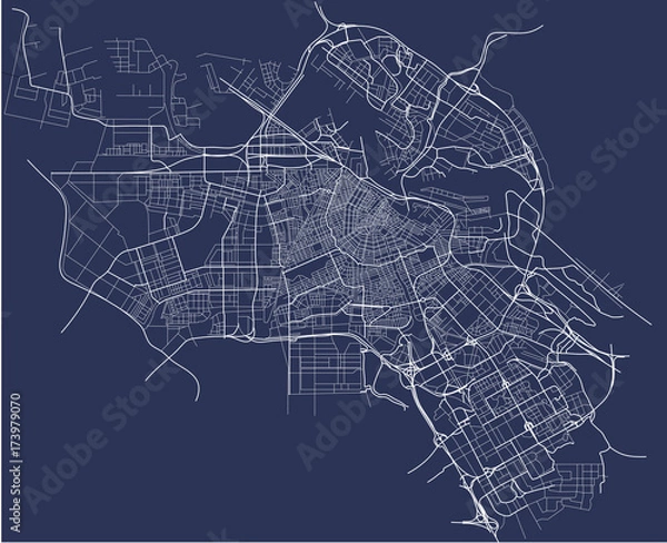 Fototapeta vector map of the city of Amsterdam, Netherlands
