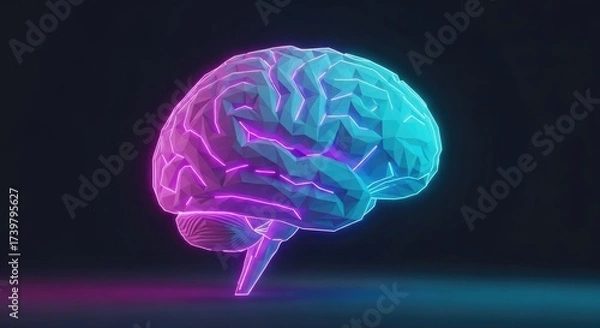 Obraz Brain health mental health brain power brain function brain anatomy brain illustration brain design