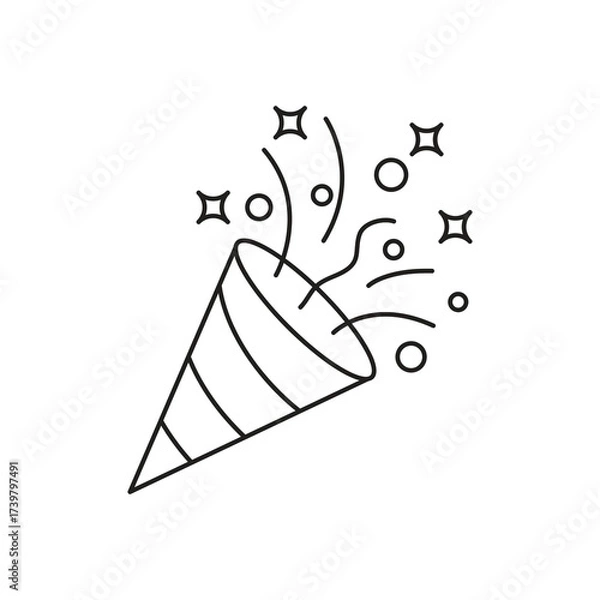 Obraz Confetti Popper Icon Vector ? Celebration Filled Flat Symbol Isolated on White..eps