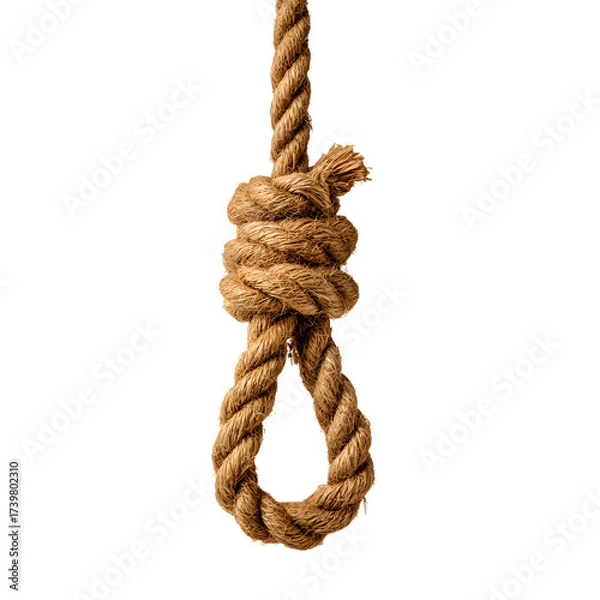 Fototapeta Twisted Rope Tied Noose Knot Hanging Image