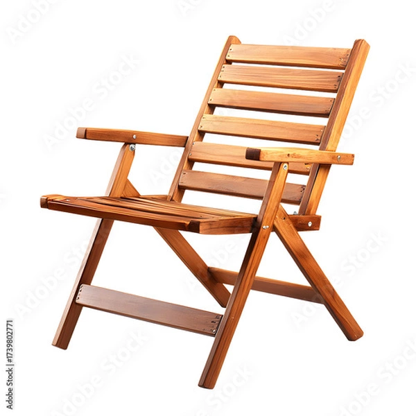Fototapeta Inviting Wooden Folding Chair Waiting for a Guest
