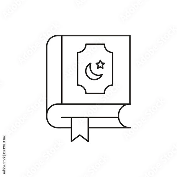 Obraz Holy Quran Icon Set ? Islamic Book Symbol Vector Template for Graphic and Web Design..eps