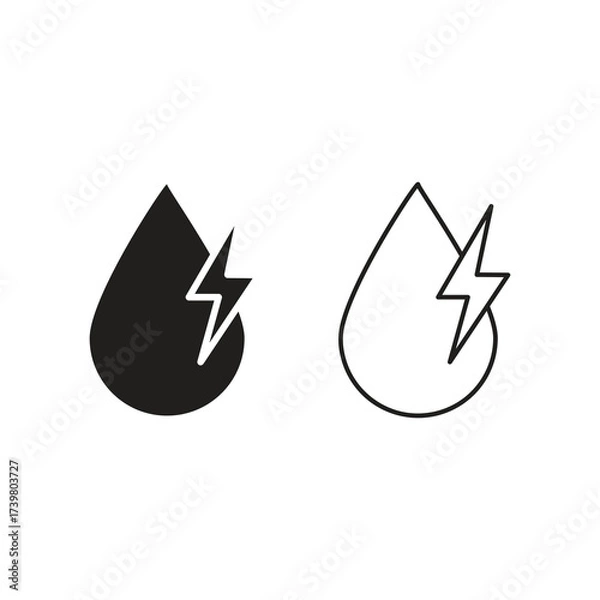 Obraz Hydropower Icon Vector ? Energy Symbol Logo simple illustration for web and app..eps