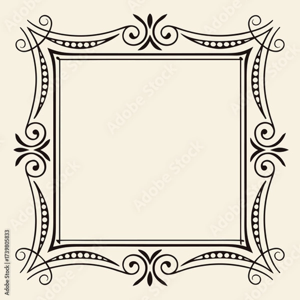 Fototapeta Frame, Border, Ornament, Invitation, Poster frame, Decorative frame, Vintage border, Wedding design, Card template, Classic frame (8).eps