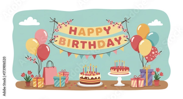 Fototapeta Birthday decorations 