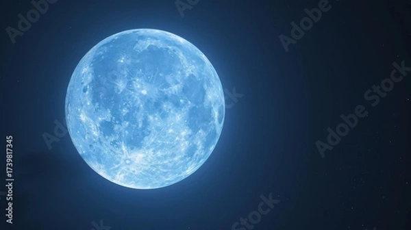 Fototapeta Lunar Astronomy Vistas: Full Moon Craters, Dark Night Skies, 3D Lunar Surface Orbits & Abstract Moonlight Backgrounds