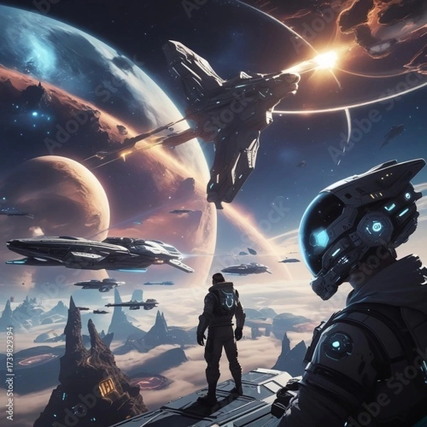 Fototapeta spaceship in space
