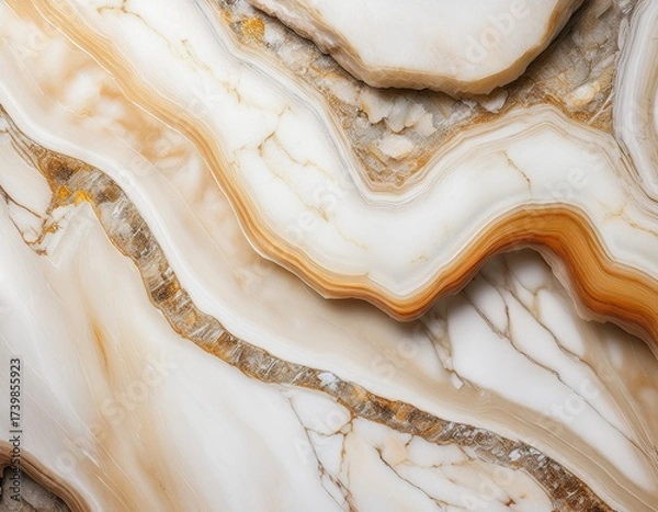 Fototapeta colorful white beige rock slate texture engineered quartz stone slab abstract background