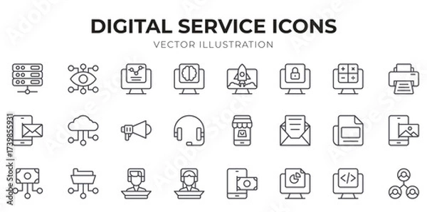 Obraz Smart Agriculture icon pack for your website design, logo, app, UI. Smart Agriculture icon outline design. Vector graphics illustration and editable stroke.