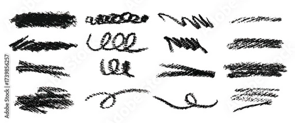 Obraz doodle charcoal in grunge style on white background hand vector