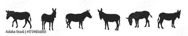 Obraz  Hand drawn donkey silhouette vector