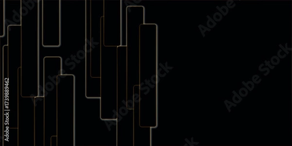 Fototapeta Abstract dark background illustration with geometric graphic elements. Dark horizontal vector template	