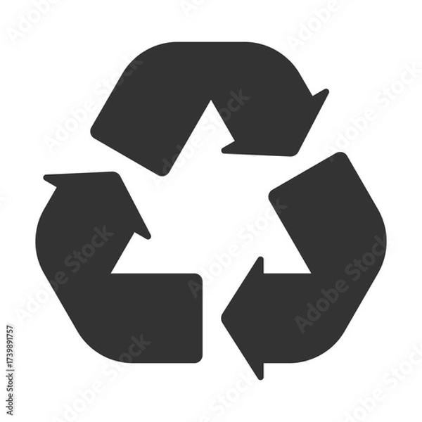 Obraz Recycle icon. Dark grey color.