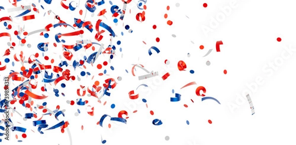 Obraz Download this festive image of red, white, and blue confetti, perfect for celebrations and holidays!