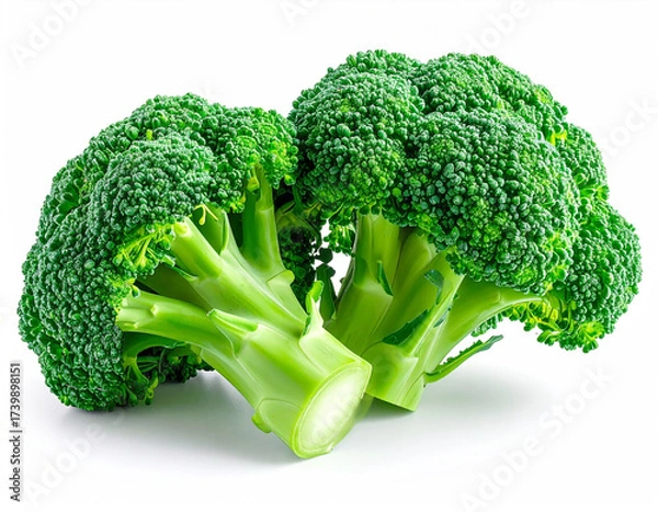Fototapeta Fresh broccoli on a white background. AI