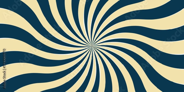 Fototapeta Abstract background with rays retro starburst. Funky ray elements, circle motifs. Curve smoothly, forming swirling vortex effect.Dynamic spiral effect reminiscent of retro candy swirls or vintage...