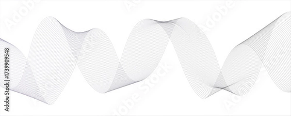 Fototapeta Abstract monochrome background with flowing wave lines with geometric mesh patterns. Futuristic energy sound waves technology curve flow wave. Curvs depth and motion technology.