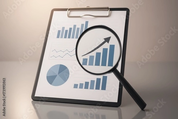 Fototapeta Growth concepts data analysis insights through visual charts in business environments