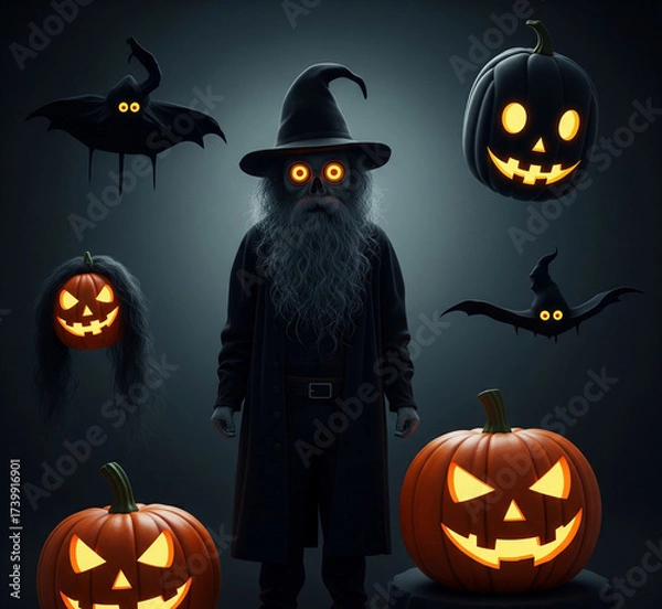 Obraz halloween background with pumpkin