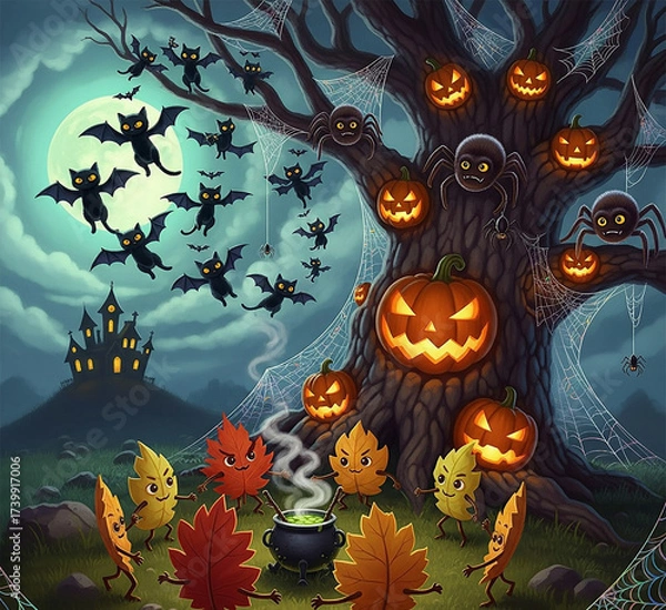 Obraz halloween background with pumpkin