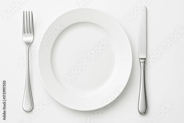 Obraz Elegant dining setup modern kitchen food composition minimalist style top view culinary art