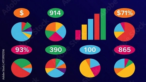 Obraz Data Visualization and Business Analytics Charts.