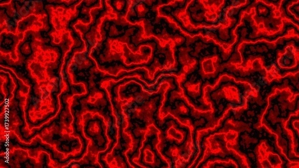 Fototapeta Striking abstract pattern in glowing red on a black background, suggesting heat or energy. Excellent for dramatic backgrounds, tech visuals, or bold graphic design.