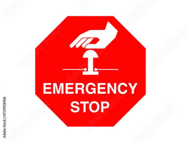 Obraz emergency stop sign with red backgorund